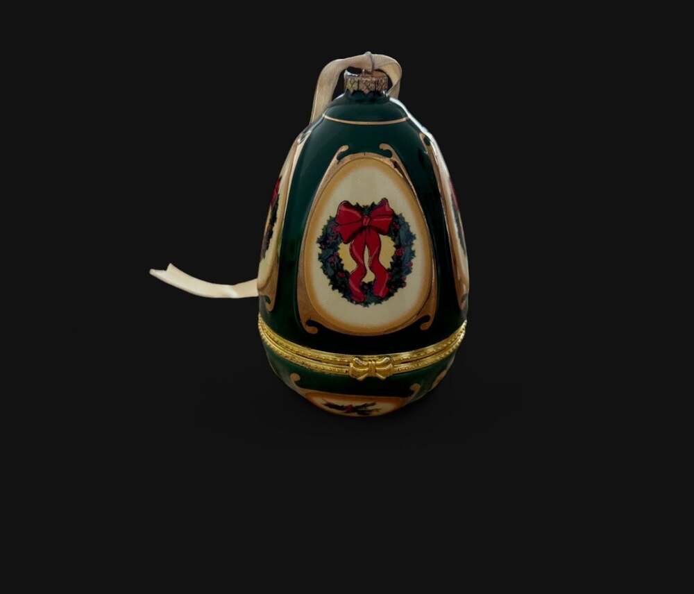 Mr. Christmas Valerie Parr Hill Porcelain Musical Egg Christmas Ornament Trinket